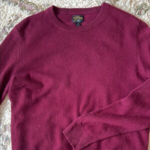 Cashmere Burgundy Crewneck Sweater